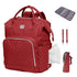 Ochre Athena MIMMTI® 2.0 leather diaper bag backpack with cherry red color and included hydro fleece cloths for parenthood accessories.