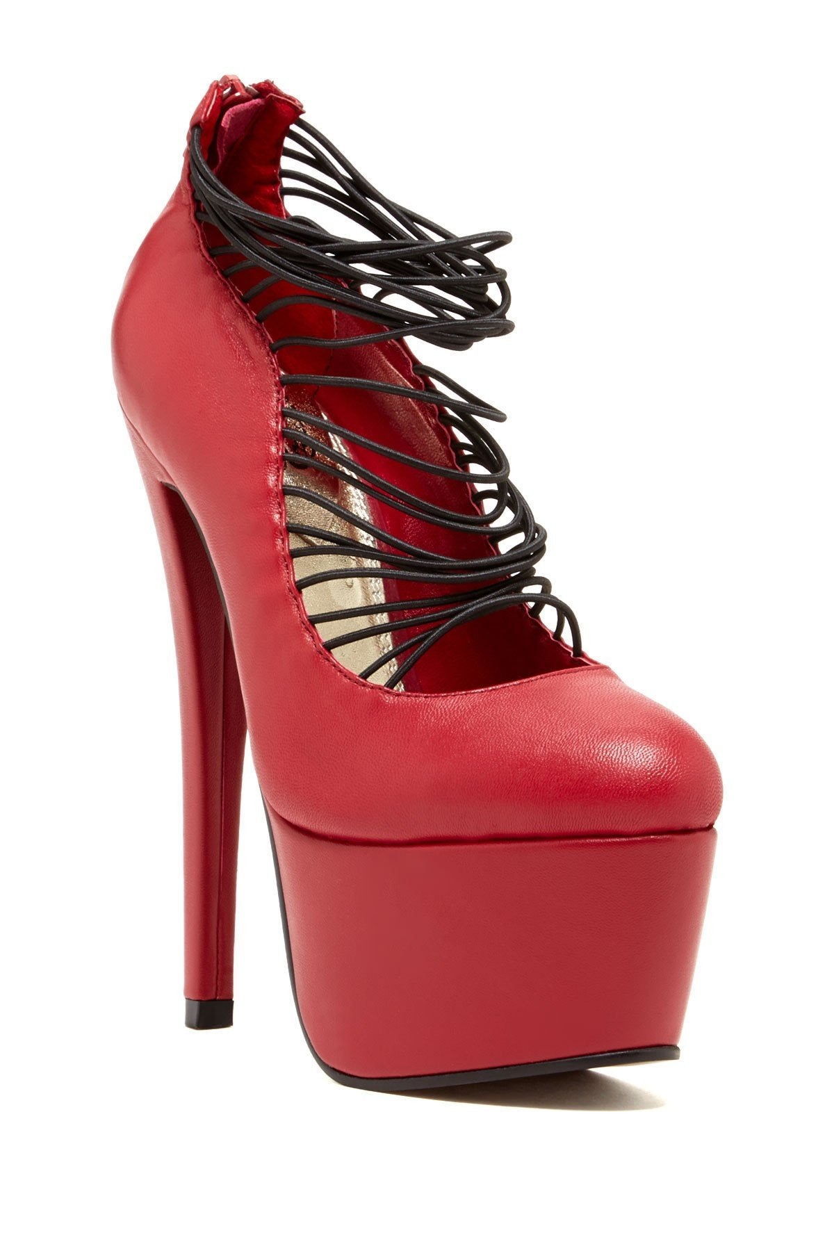 Red Azure Ophion Mission footwear showing the sporty design, durable material, and stylish lacing details.