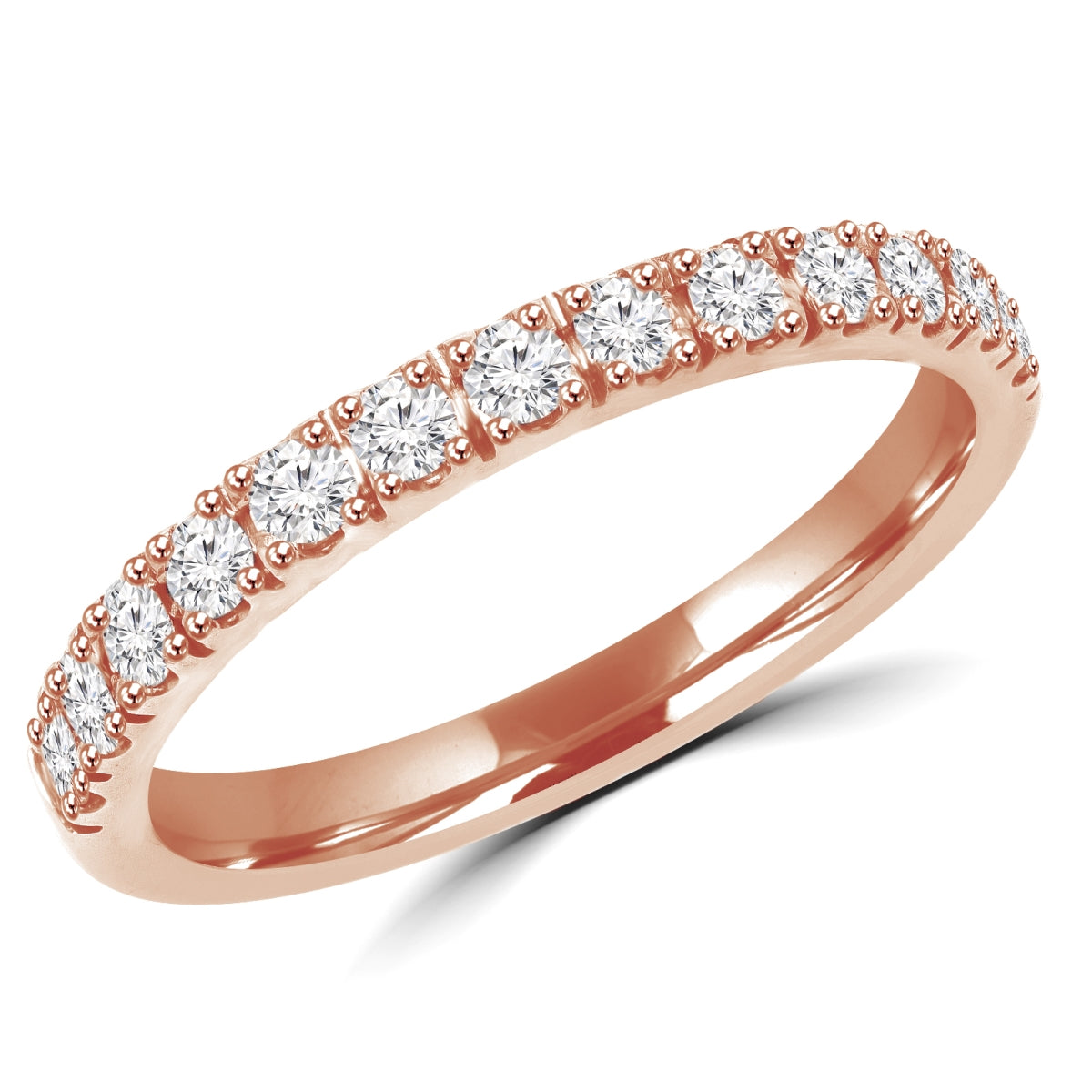 Rose Chloe Majesty Diamonds MD160273-3 0.4 CTW round diamond wedding anniversary ring with a sleek band and sparkling center stone.