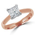 Rose Chloe Majesty Diamonds princess diamond solitaire engagement ring with 0.3 carats, featuring a sleek gold band and elegant design.