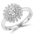 Rose Chloe Majesty Diamonds vintage floral 0.5 CTW round diamond ring with intricate design details.