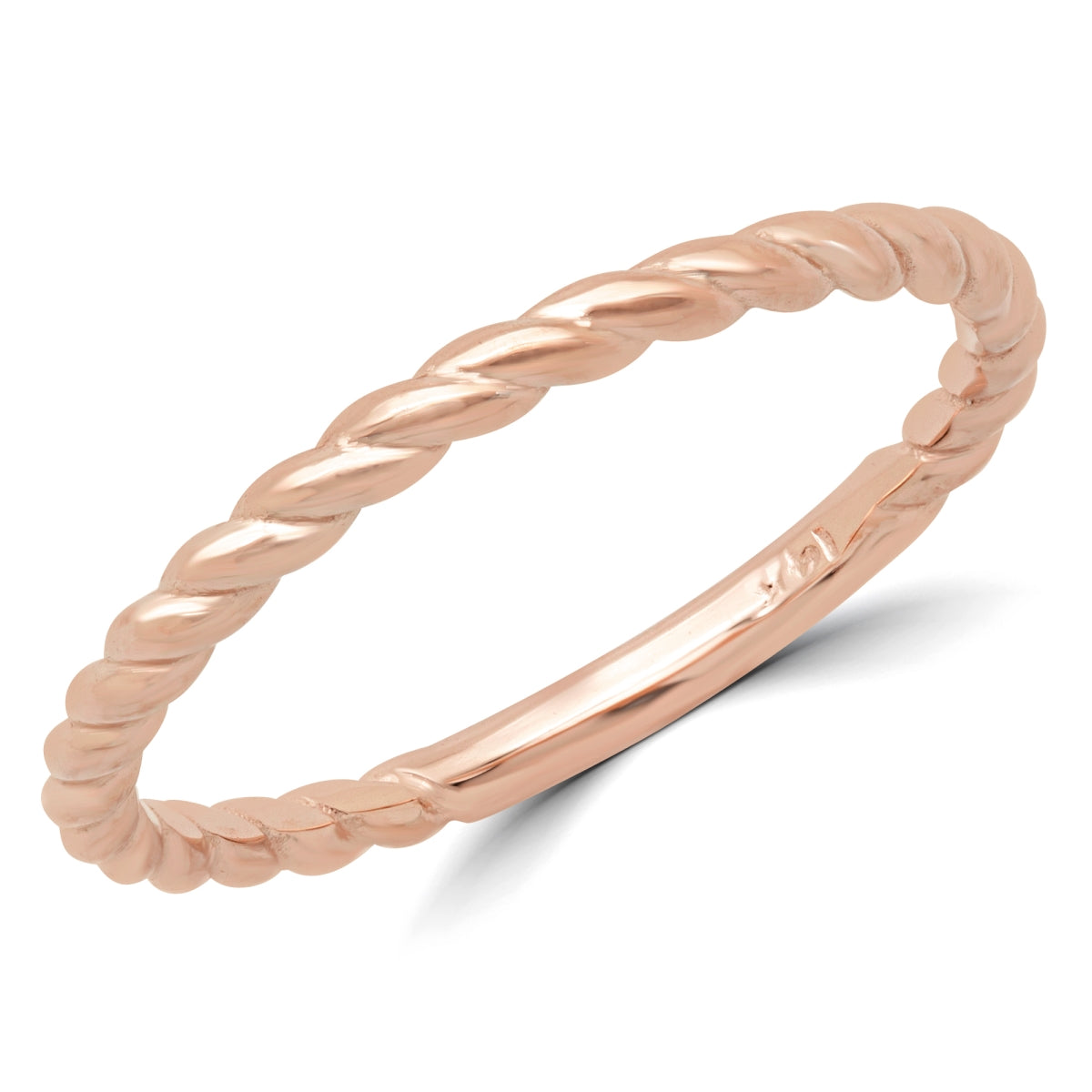 Rose Chloe Majesty Diamonds braided rope wedding band ring with classic design, featuring a polished gold finish and intricate craftsmanship.