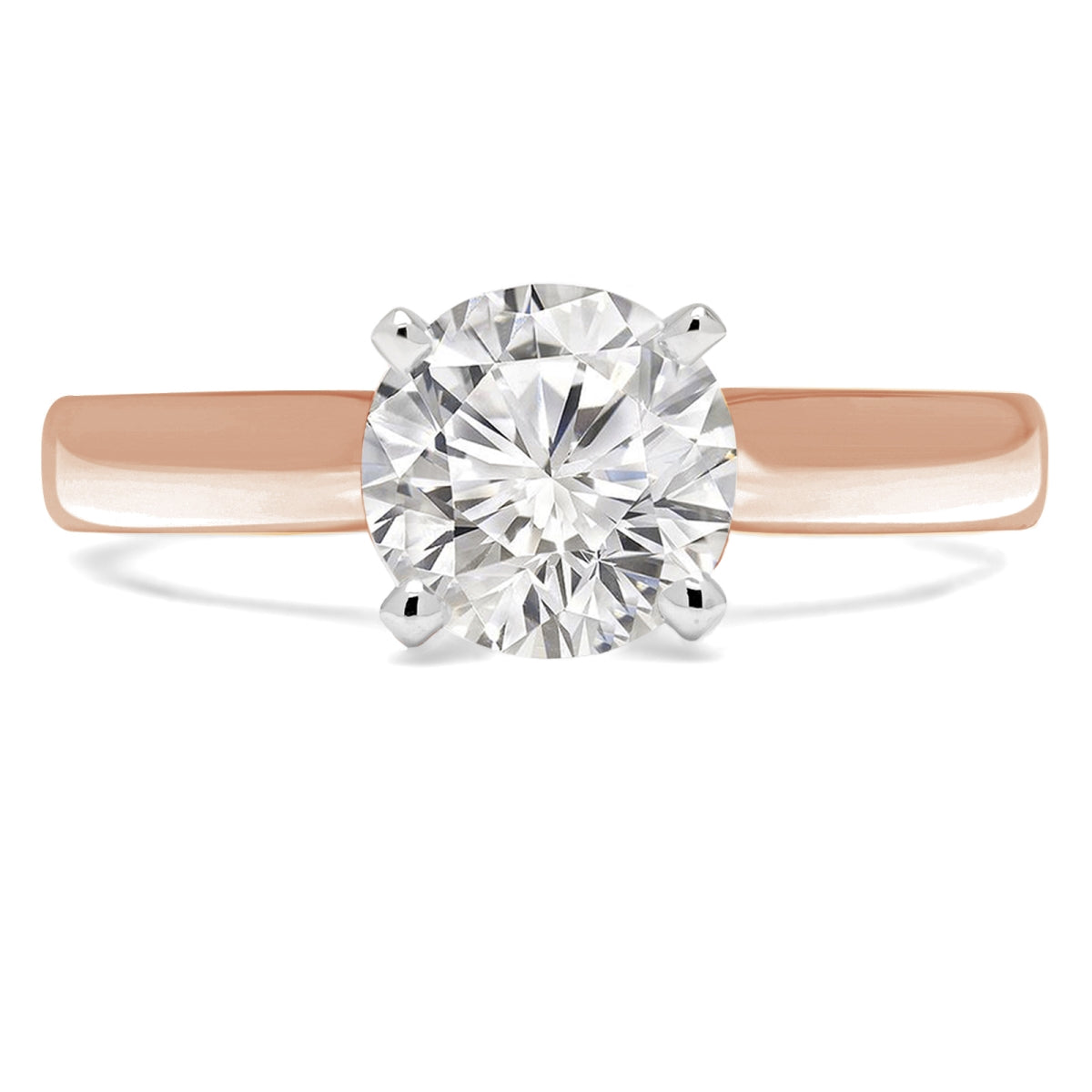 Rose Chloe Majesty Diamonds MD190481-8.5 0.33 CT round diamond solitaire engagement ring with a polished band and intricate detailing.