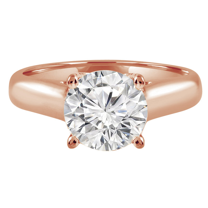 Rose Chloe Majesty Diamonds 0.4 CT round diamond solitaire engagement ring with a sleek band and sparkling center stone.