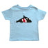 Toddler kids T-shirt by Sky Blue Milo featuring a shark and fish design from the mi cielo x Matthew Langille collection.