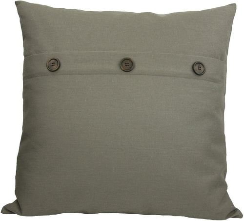 Charcoal gray solid color pillow with button accents from Pink Leto, 20x20 inches, perfect for home decor.