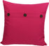 Pink Leto ML13004 solid color 20x20 pillow with buttons, fuchsia feather design for home decor accents.