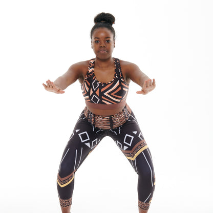 White Oliver Ibeekay Splash activewear leggings with vibrant splash pattern, designed for comfortable workout and athletic wear.