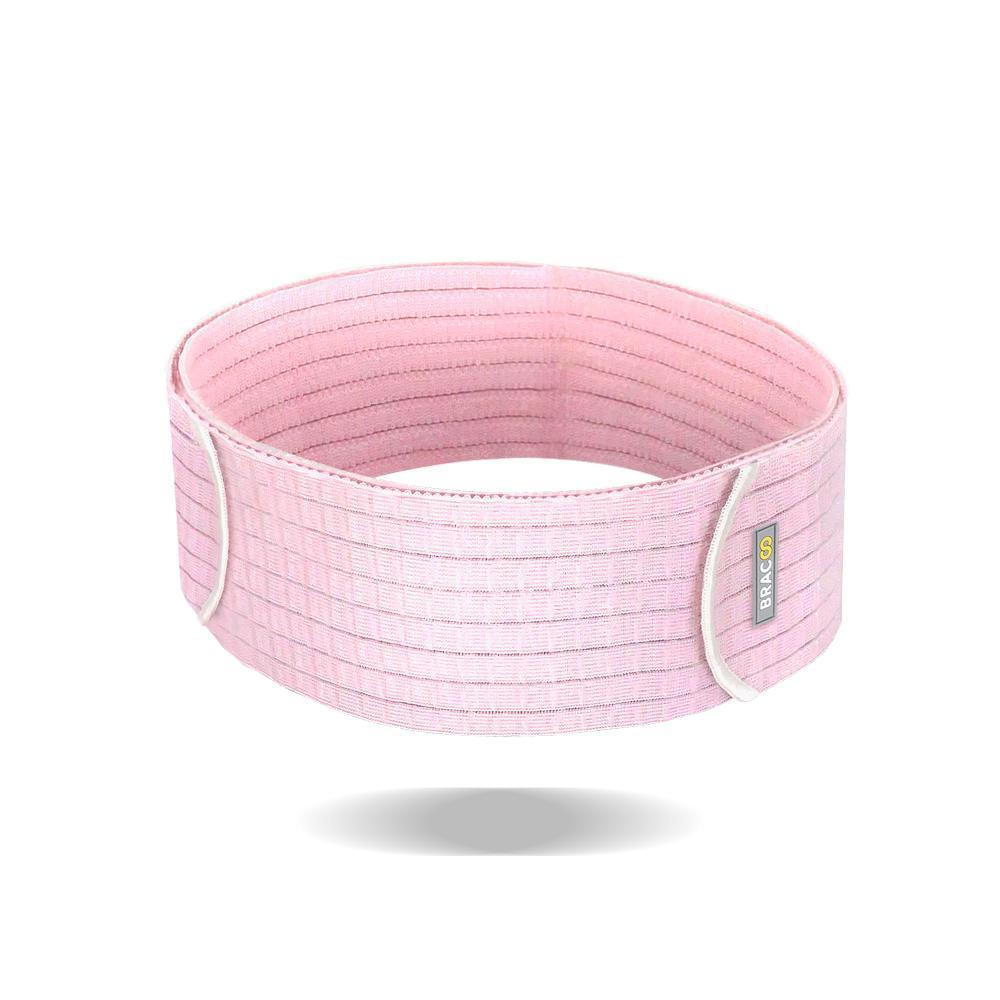 Carmine Tulsi MS61 Maternity Belt for support during pregnancy, shown in a neutral setting with the belt wrapped around a pregnant woman.