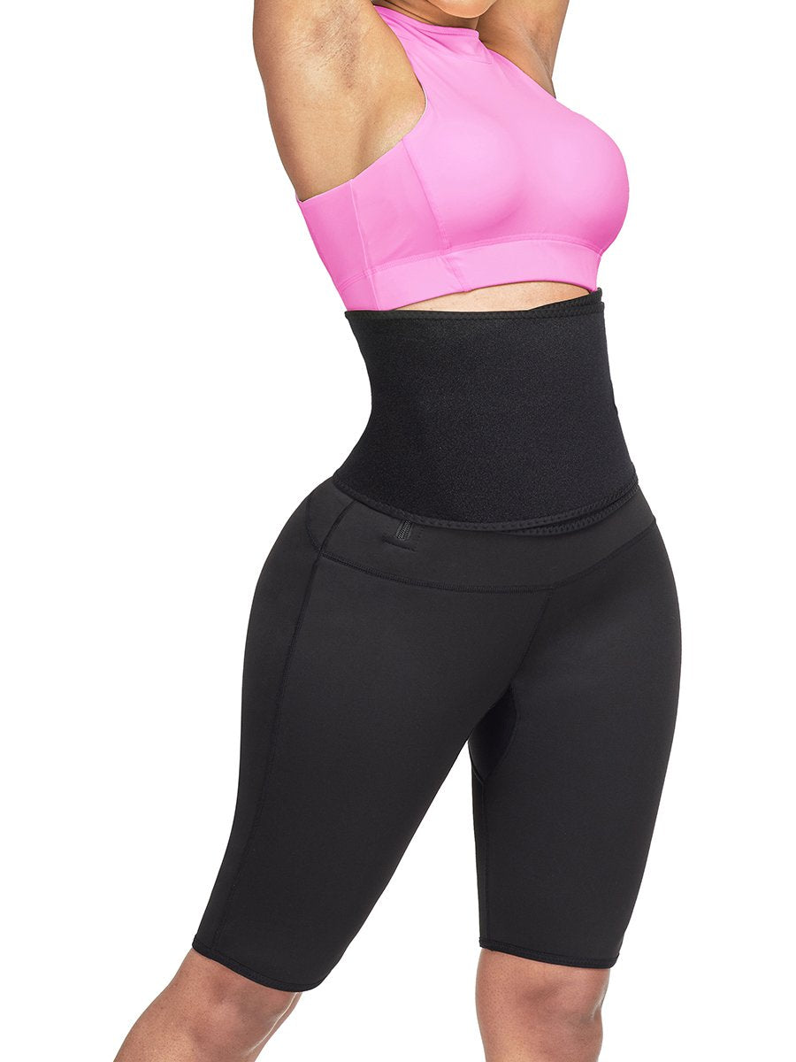 Red Indigo Osage 2-in-1 waist trainer and sauna sweat pant for slimming, made of neoprene, designed for home fitness use.