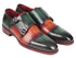 Ruby Ophion Paul Parkman Captoe Double Monkstraps in green and camel leather, stylish men&