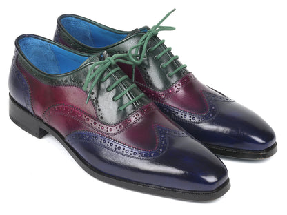 Multi-color wingtip oxford shoes for men by Ruby Ophion, featuring detailed wingtip design and polished leather finish.