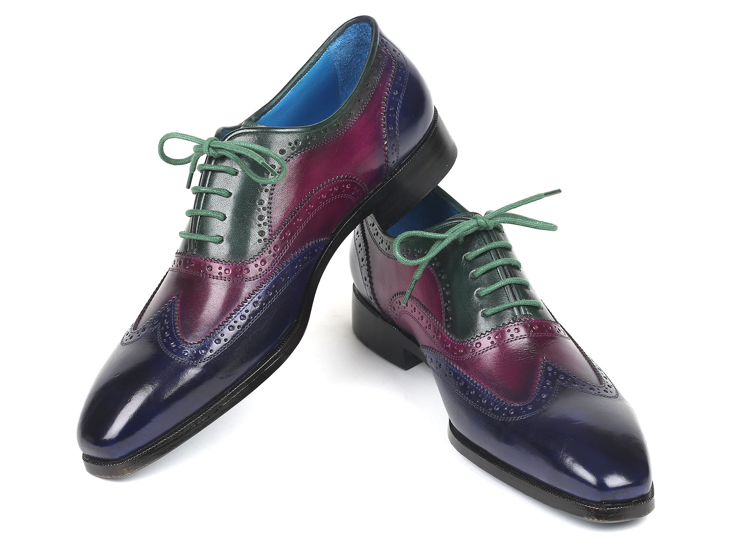 Multi-color wingtip oxford shoes for men by Ruby Ophion, featuring detailed leather design and classic wingtip style.