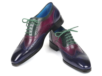 Multi-color wingtip oxford shoes for men by Ruby Ophion, featuring detailed leather design and classic wingtip style.