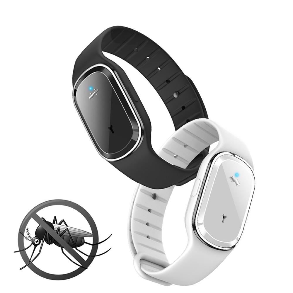 Salmon Lucky Super Shield mosquito repellent watch band with ultrasonic and electronic features, designed for outdoor protection.