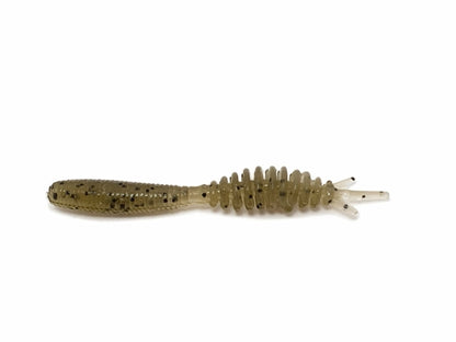 Aquamarine Misty 2-inch floating maggot fishing bait, close-up showing soft, realistic texture and vibrant colors for angling.