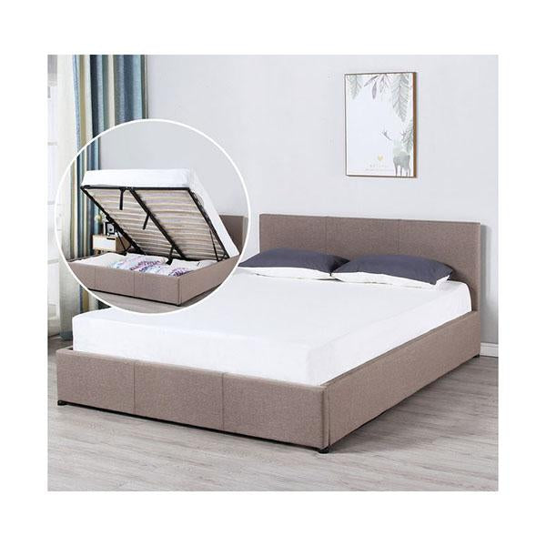 Amethyst Hera Milano luxury gas lift king bed frame with padded headboard, showcasing a modern home bedroom furniture piece.