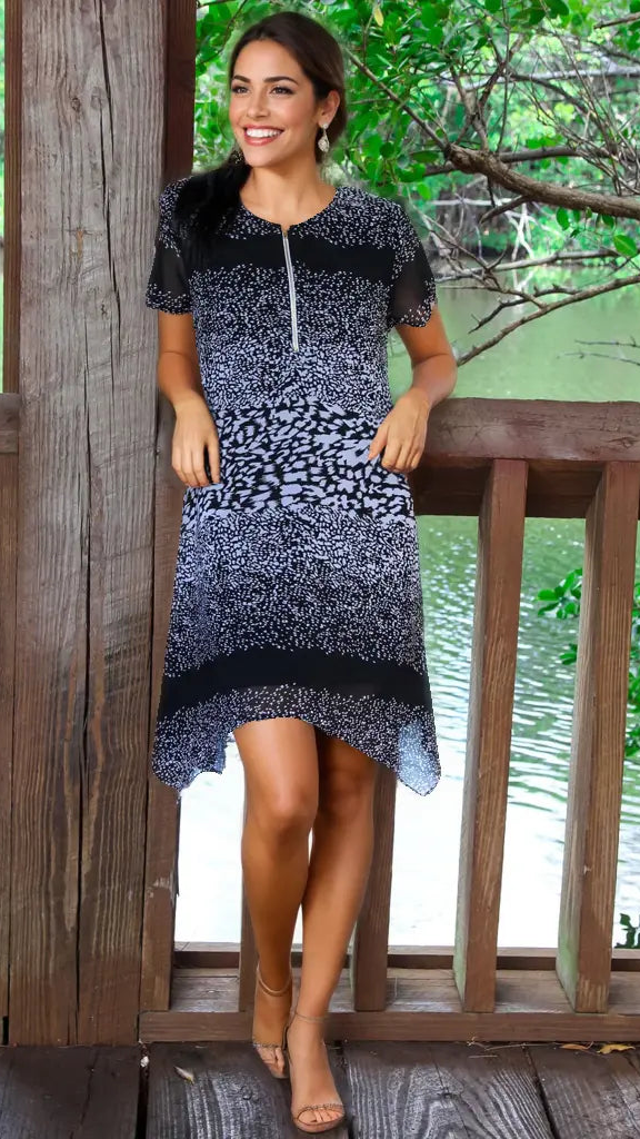 Black and White Animal Print Beach Dresses Wholesale