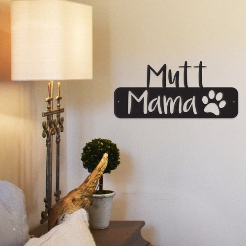 Canis Minor Dog Mama metal wall art decor featuring a stylish, modern design for home and garden interior decoration.