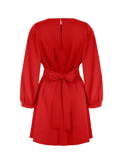 Bronze Aphrodite belted mini dress for women, featuring a stylish design and adjustable waist, perfect for casual or dressy occasions.