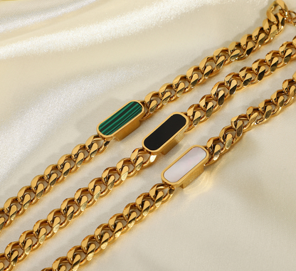 Mystic black Hayden bracelet by Lime Cress featuring sleek, modern jewelry design with black beads and metallic accents.