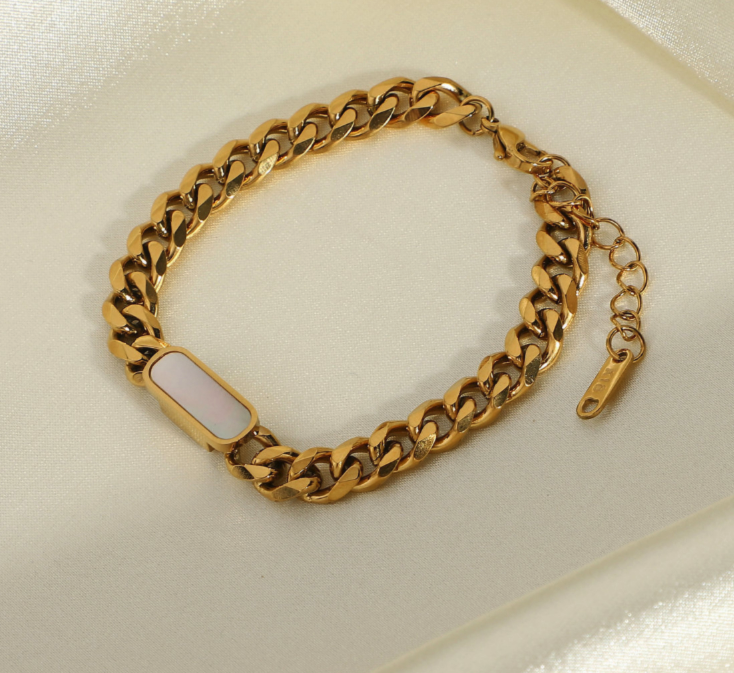 Lime Cress Hayden Bracelet in pure white, elegant jewelry with a sleek design, perfect for accessorizing any outfit.