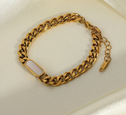 Lime Cress Hayden Bracelet in pure white, elegant jewelry with a sleek design, perfect for accessorizing any outfit.