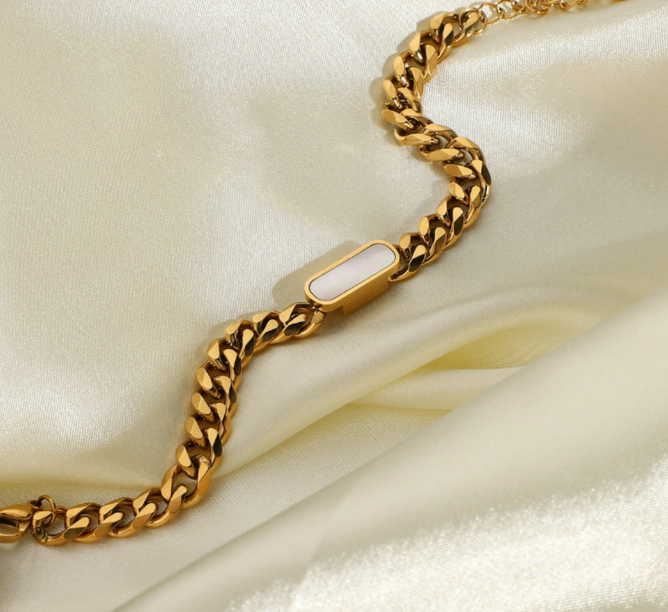 Lime Cress Hayden Bracelet in pure white, elegant jewelry with a sleek design, perfect for accessorizing any outfit.
