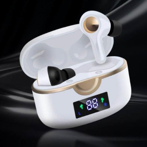 Yellow Pandora Ninja Dragon Power Bass Touch Bluetooth 5.0 T22PRO earbuds with sleek design and in-ear fit for mobile and laptop use.