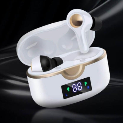 Yellow Pandora Ninja Dragon Power Bass Touch Bluetooth 5.0 T22PRO earbuds with sleek design and in-ear fit for mobile and laptop use.