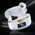 Yellow Pandora Ninja Dragon Power Bass Touch Bluetooth 5.0 T22PRO earbuds with sleek design and in-ear fit for mobile and laptop use.