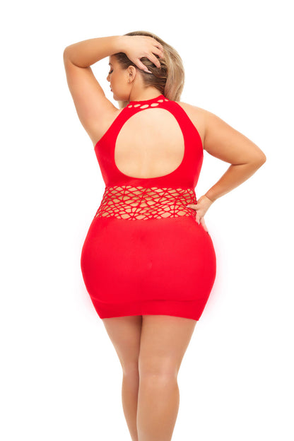 Red Rich B Phase dress in queen size by Brown Sooty, women&