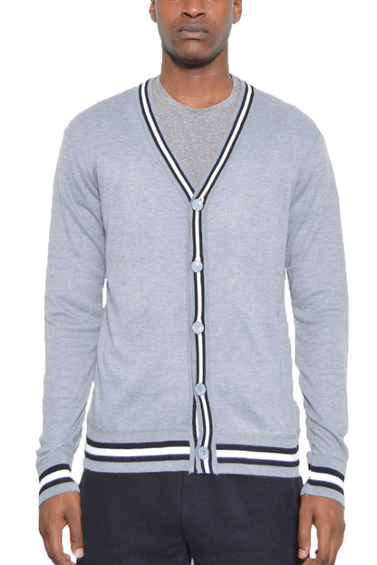 Grey Drew Cardigan by Lime Milo, men&