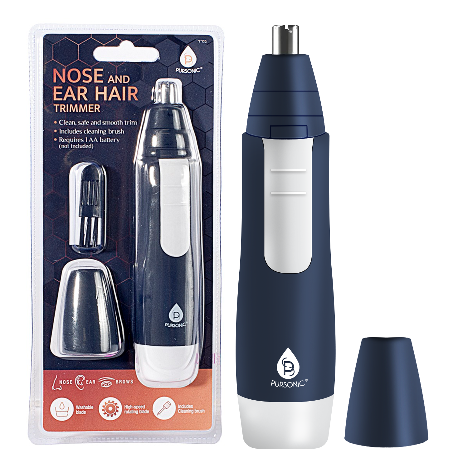 Blush Apollo Pursonic nose and ear hair trimmer with sleek design, suitable for personal healthcare grooming.