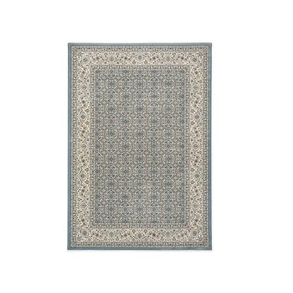 Grey Nain Mahi powder rug by Amethyst Hera, featuring intricate traditional patterns for home and garden decor.