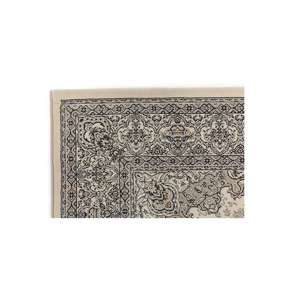 Grey Nain Mahi powder rug by Amethyst Hera with intricate traditional patterns, soft texture, and detailed design for home decor.