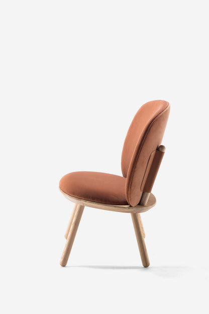 Aquamarine Poppy Naïve Low Chair, modern furniture piece with a sleek design and earthy tones, shown in a stylish indoor setting.