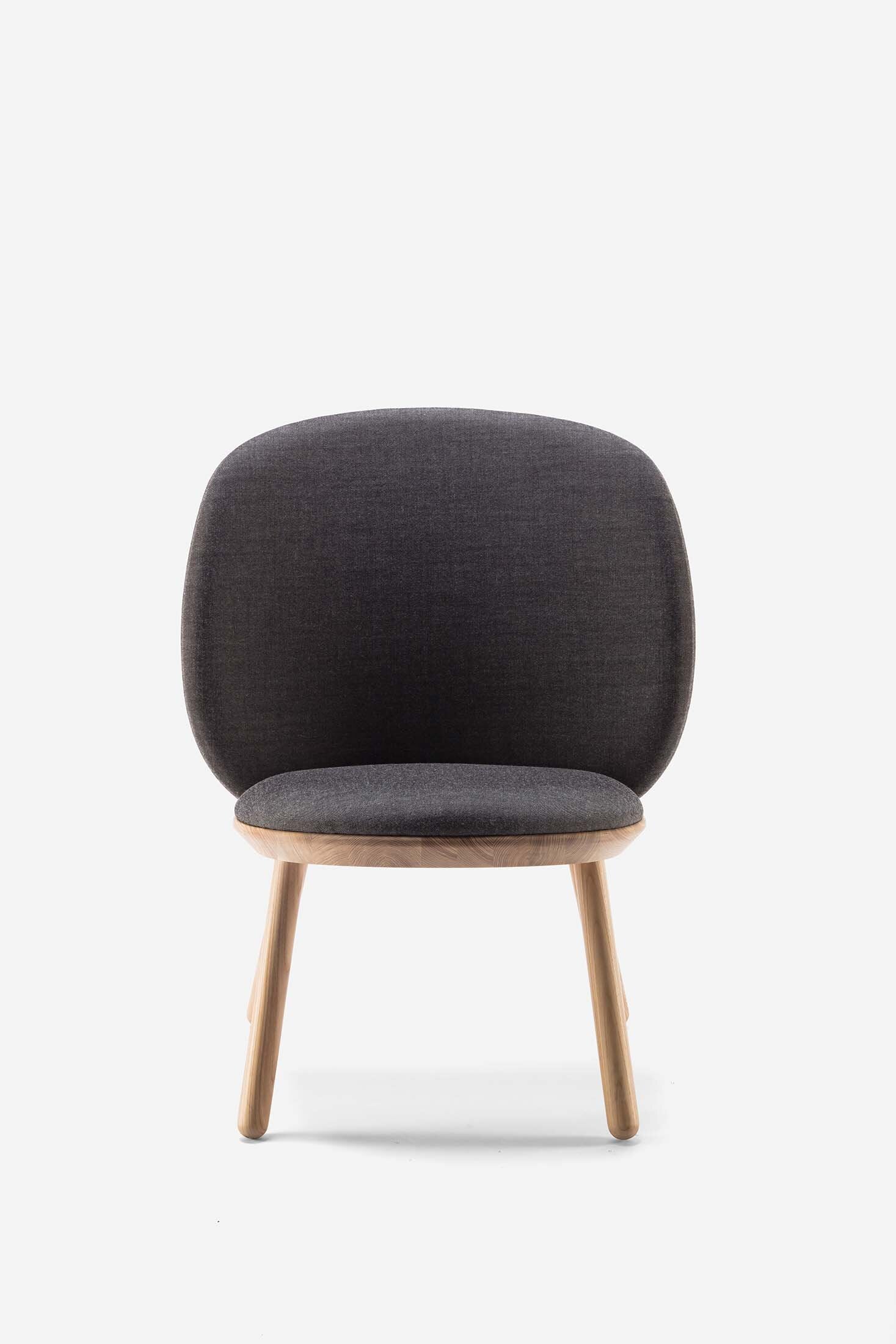 Aquamarine Poppy Naïve Low Chair in grey, stylish furniture with a modern, minimalist design and comfortable seating.