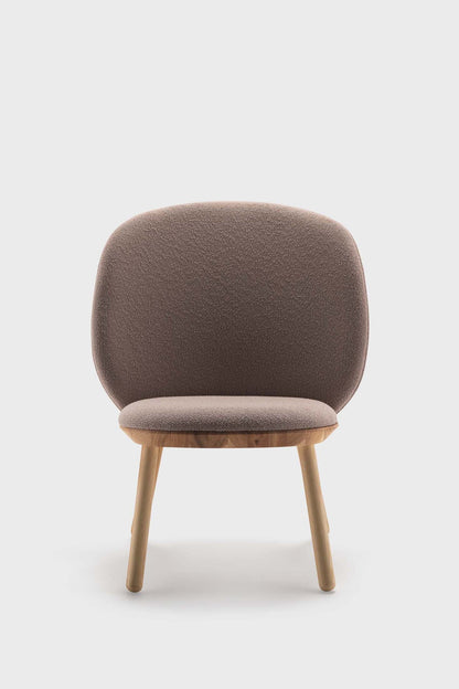 Aquamarine Poppy Naïve Low Beige Chair, modern furniture with smooth curves and comfortable seating design.