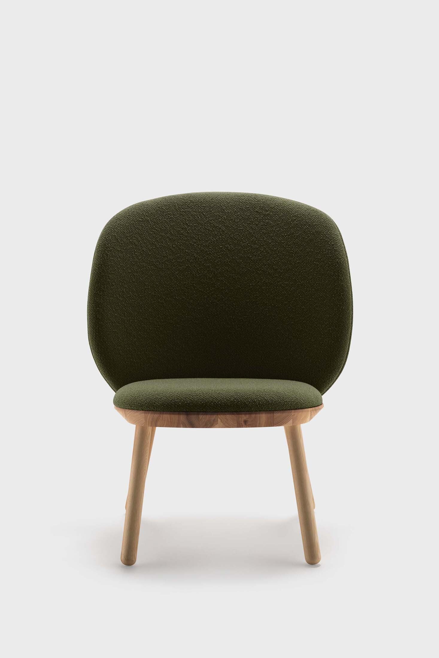 Aquamarine Poppy Naïve Low Chair in vibrant green with a sleek, minimalist design for modern furniture settings.