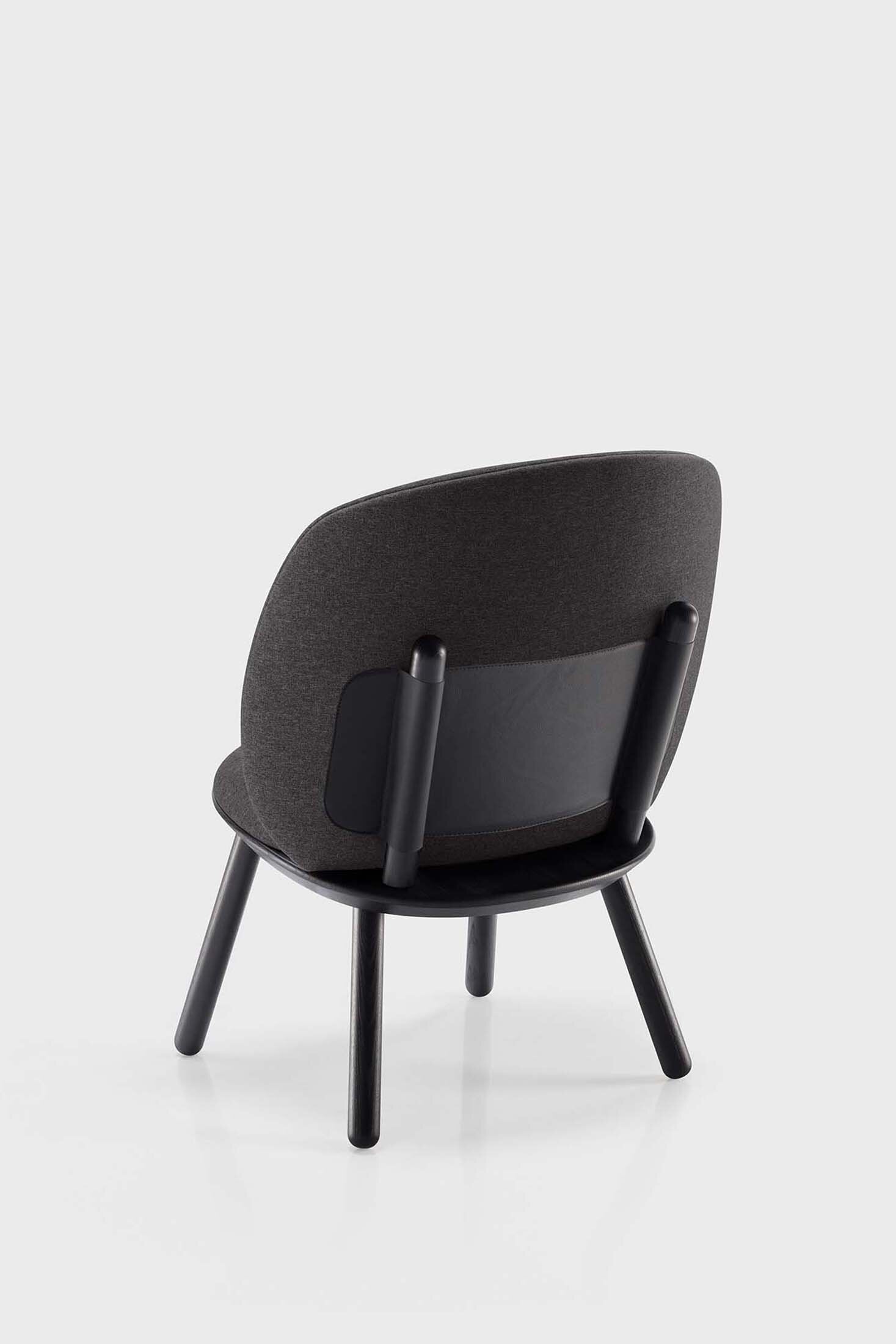 Aquamarine Poppy Naïve Low Chair in grey, modern furniture with sleek design and comfortable low-profile seating.