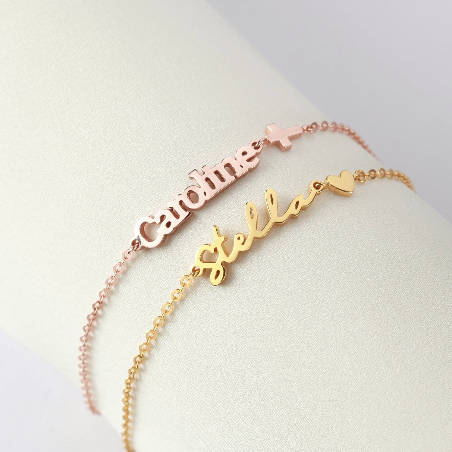 Custom name bracelet by Green Millie featuring a stylish design, perfect as a Teenage Girl Gift or personalized jewelry for her.