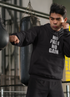 Black Scorpius No Pain No Gain hoodie with bold front text, casual fit, and drawstring hood, perfect for gym and everyday wear.