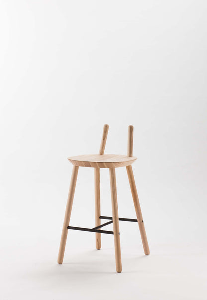 Aquamarine Poppy Naïve Semi Bar Stool made of stylish furniture with a sleek design and wooden legs.