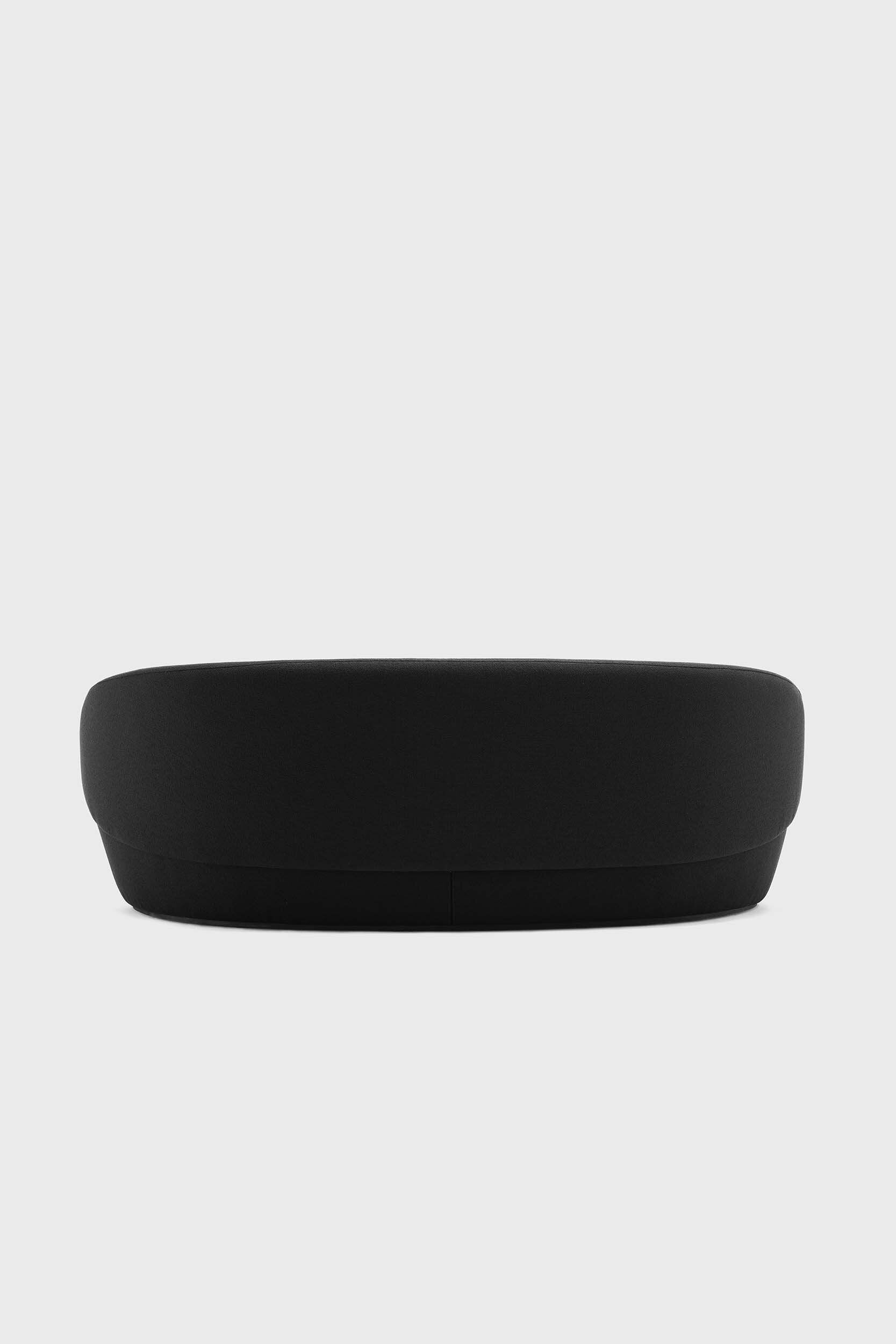 Black Naïve Sofa by Aquamarine Poppy, modern furniture piece with sleek design and plush seating.