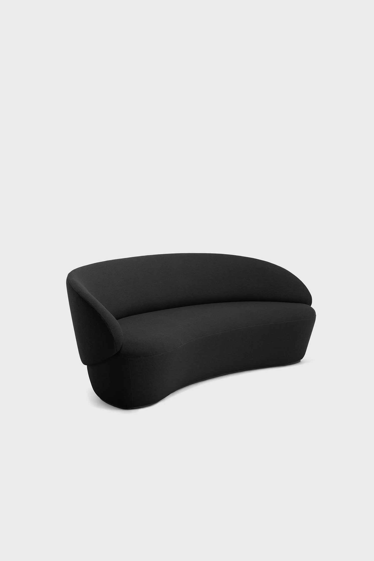 Aquamarine Poppy Naïve Sofa in black fabric with plush cushions and sleek modern design, perfect for contemporary living rooms.