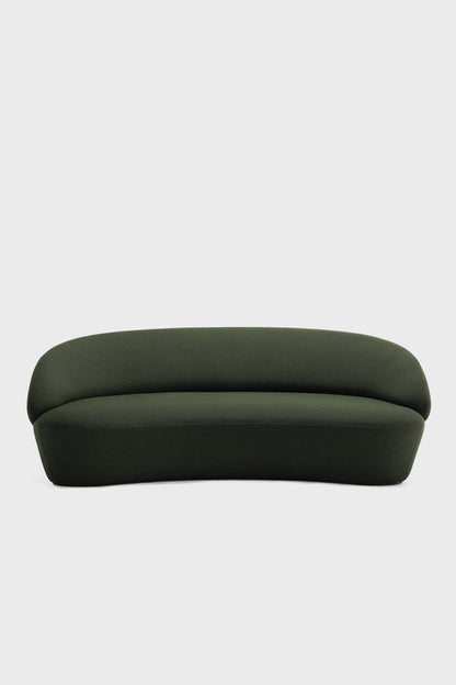 Aquamarine Poppy Naïve Sofa in green fabric, showcasing its modern furniture design with plush cushions and sleek style.