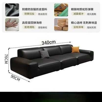 Daheiniu sofa living room sofa, light luxury modern minimalist sofa, cat-flawed leather sofa, living room office sofa