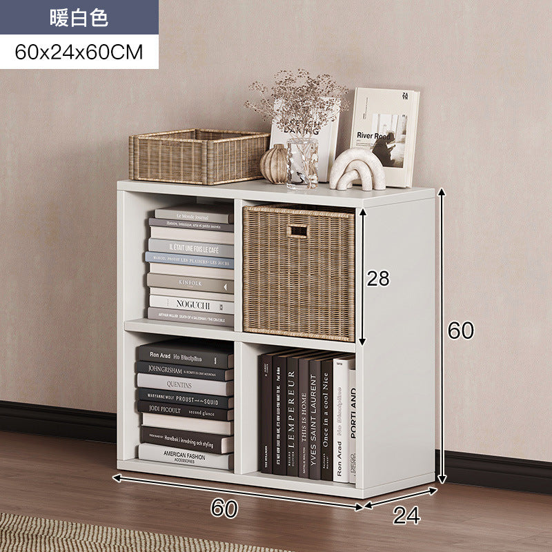 Carefully selected simple bookshelf low cabinet, small apartment living room, large capacity floor-standing INS style long strip storage cabinet against the wall and balcony