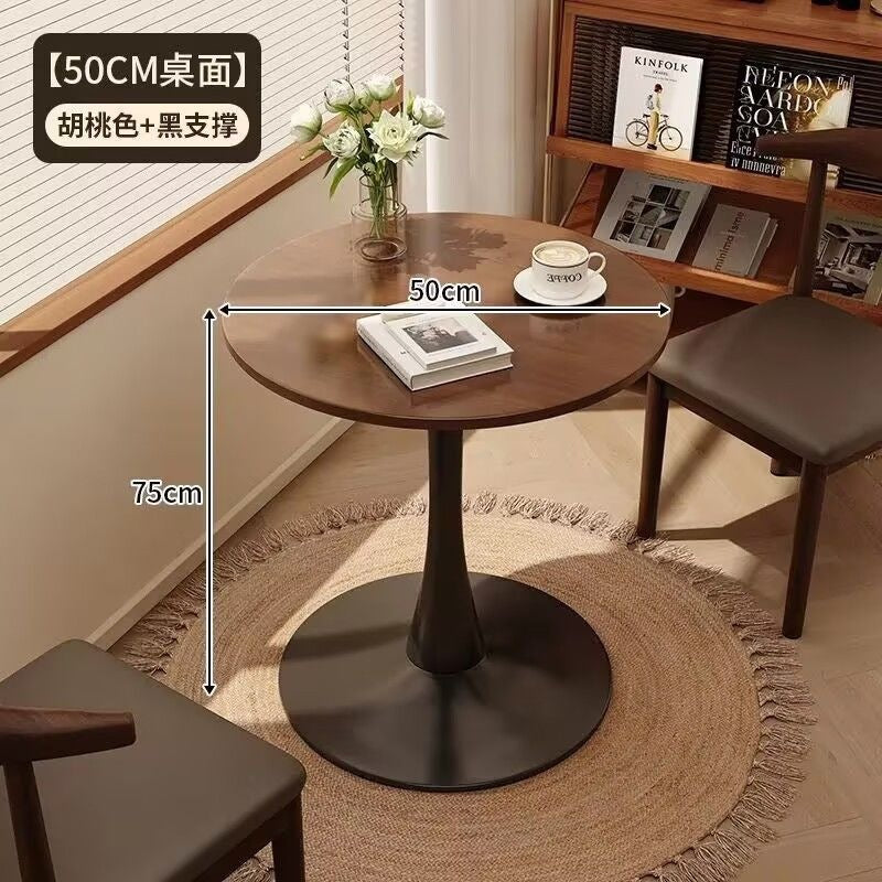 Vintage-style small round table, Nordic living room, small coffee table, small apartment balcony, European-style tulip round negotiation table
